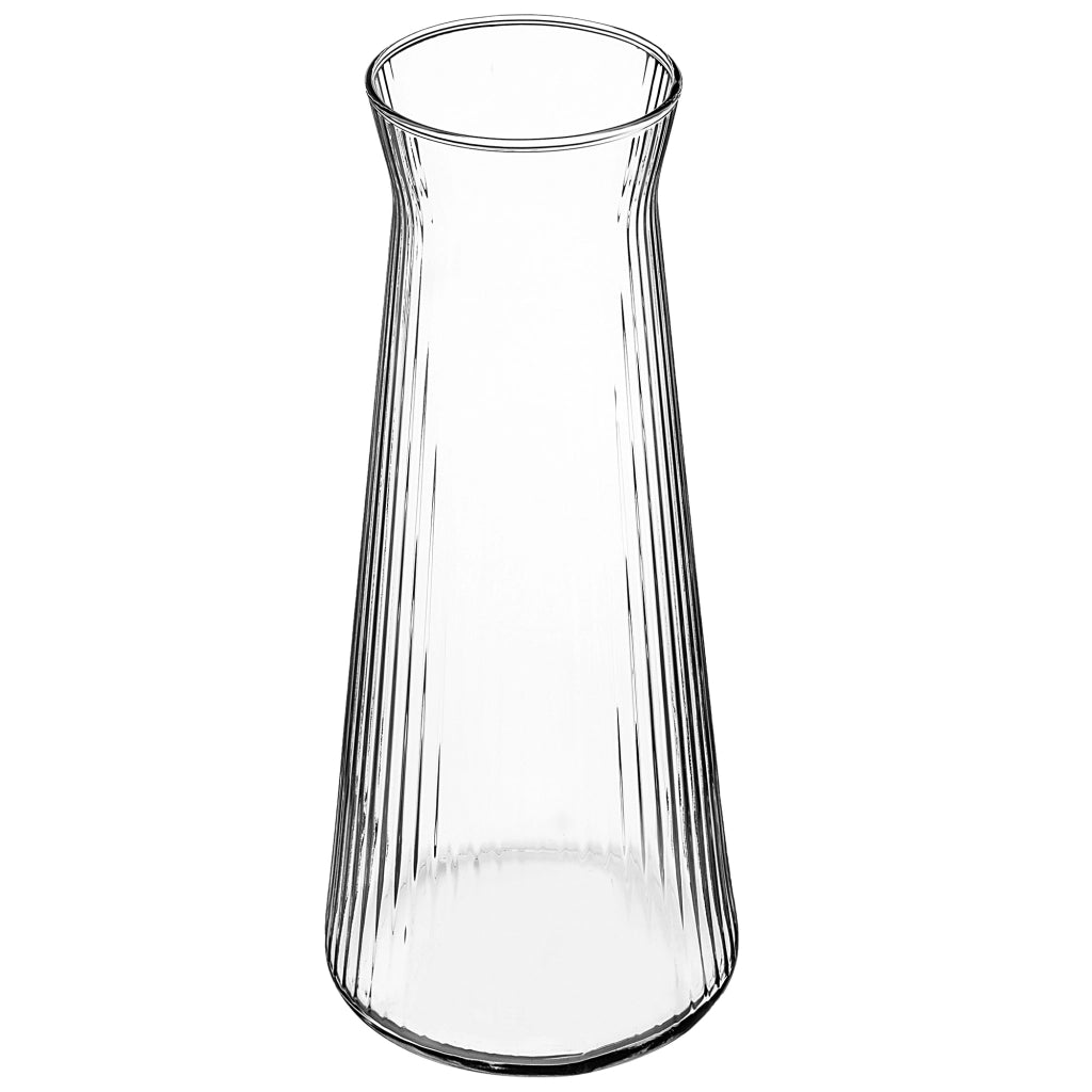 Caraffa in vetro KADAX da 1 litro (1000 ml) per acqua, limonata e altre bevande, con scanalature.