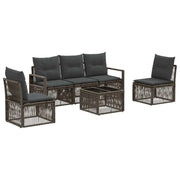 Set Divano da Giardino 6 pcs Grigio polyrattan