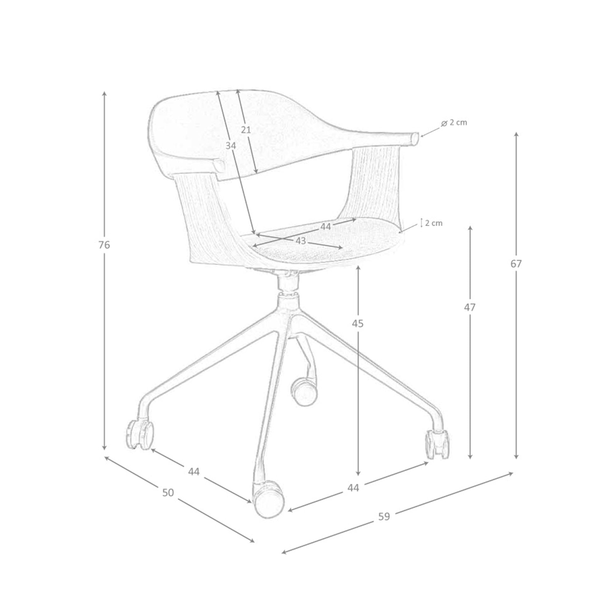 Sedia girevole da ufficio in tessuto grigio chiaro e pvc nero