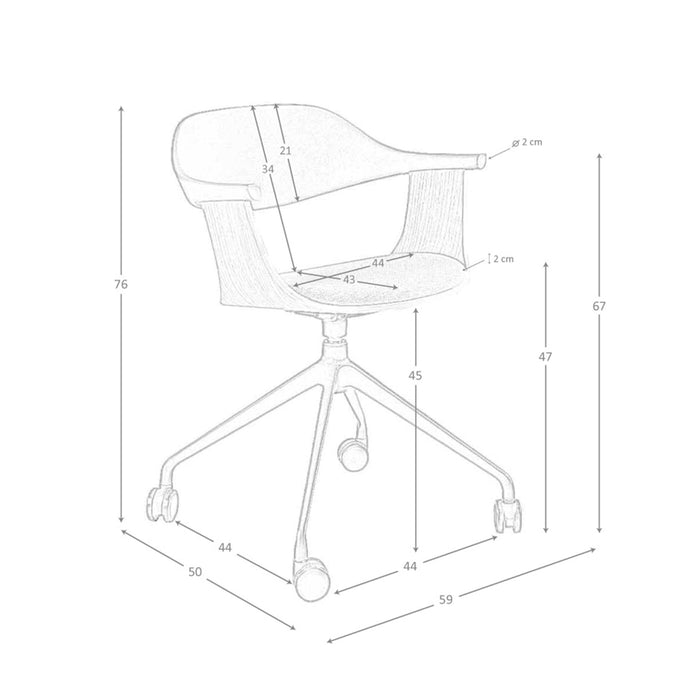 Sedia girevole da ufficio in tessuto grigio chiaro e pvc nero