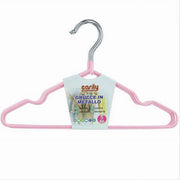 Trade Shop - Set 5 Pz Grucce Stampelle Appendiabiti In Metallo Gommate Antiscivolo Rosa 87673 -