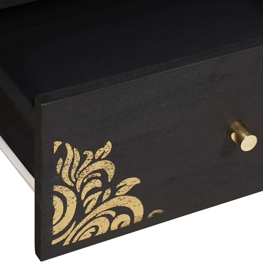 Mobile TV Nero 105 x 33 x 46 cm Legno di mango massello 4018822