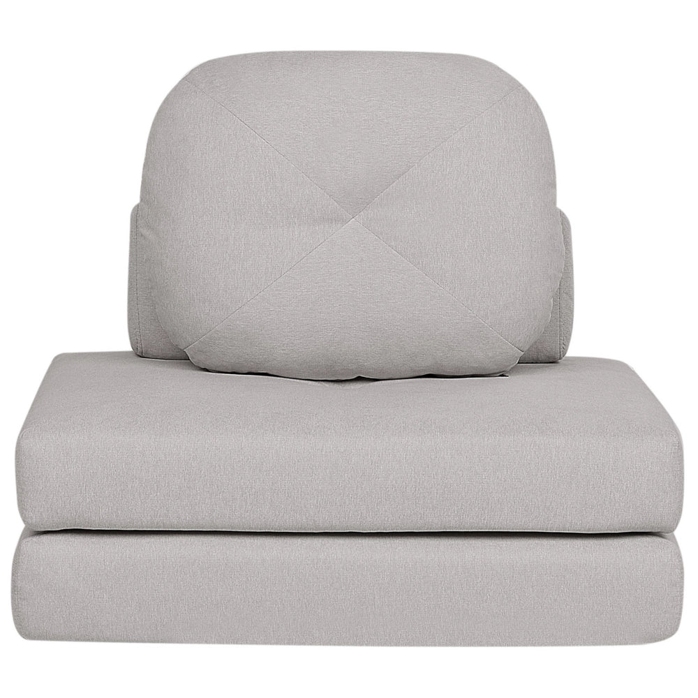 Divano pieghevole e trasformabile in letto in tessuto grigio chiaro stile moderno soggiorno