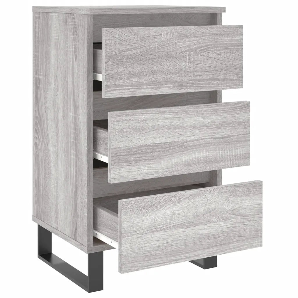 Comodini 2pz Grigio Sonoma 40x35x69 cm in Legno Multistrato 826953