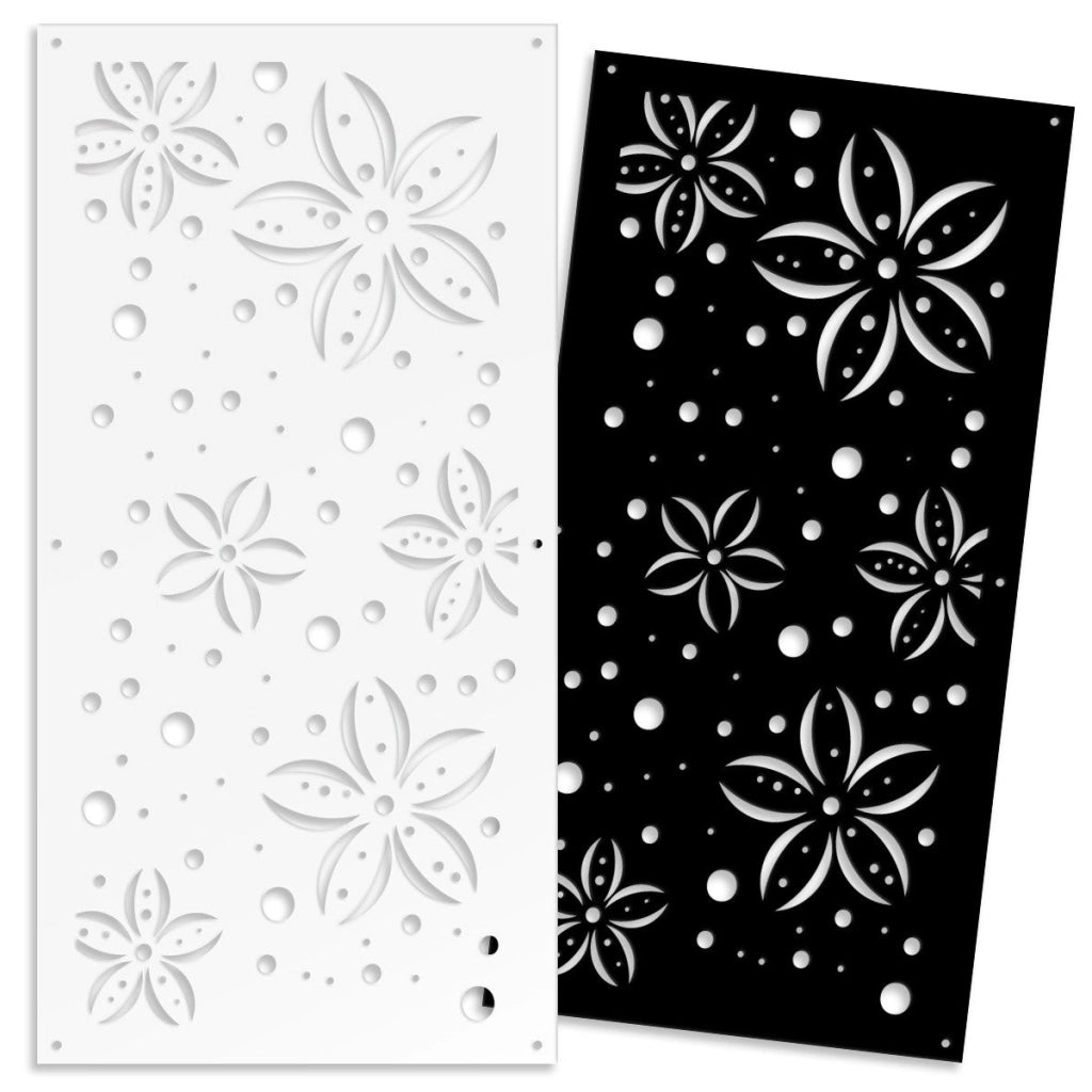 FLOWERS - Pannello in PVC traforato - Parasole Colore: nero, Misura: 98x198 cm