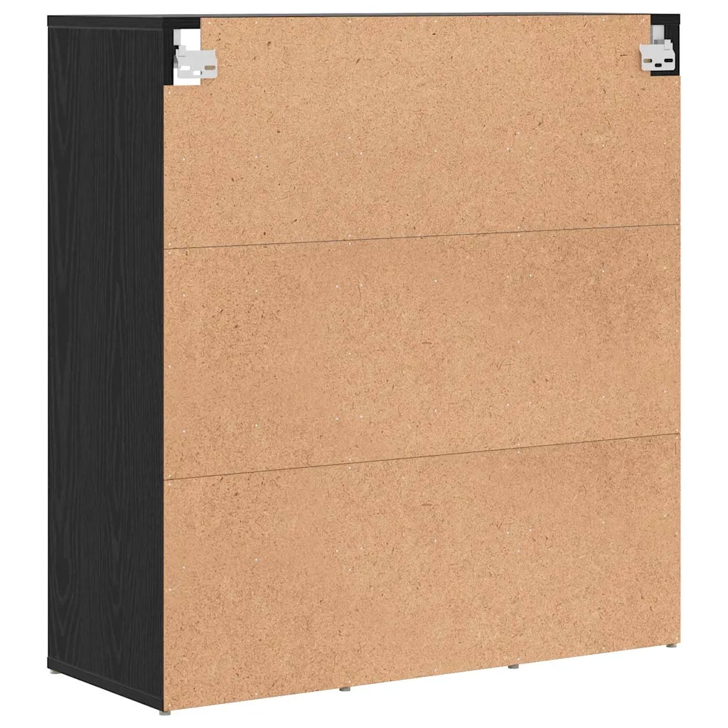 Mobile per scarpe-Scarpiera Rovere Nero 77,5 x 30 x 83,5 cm