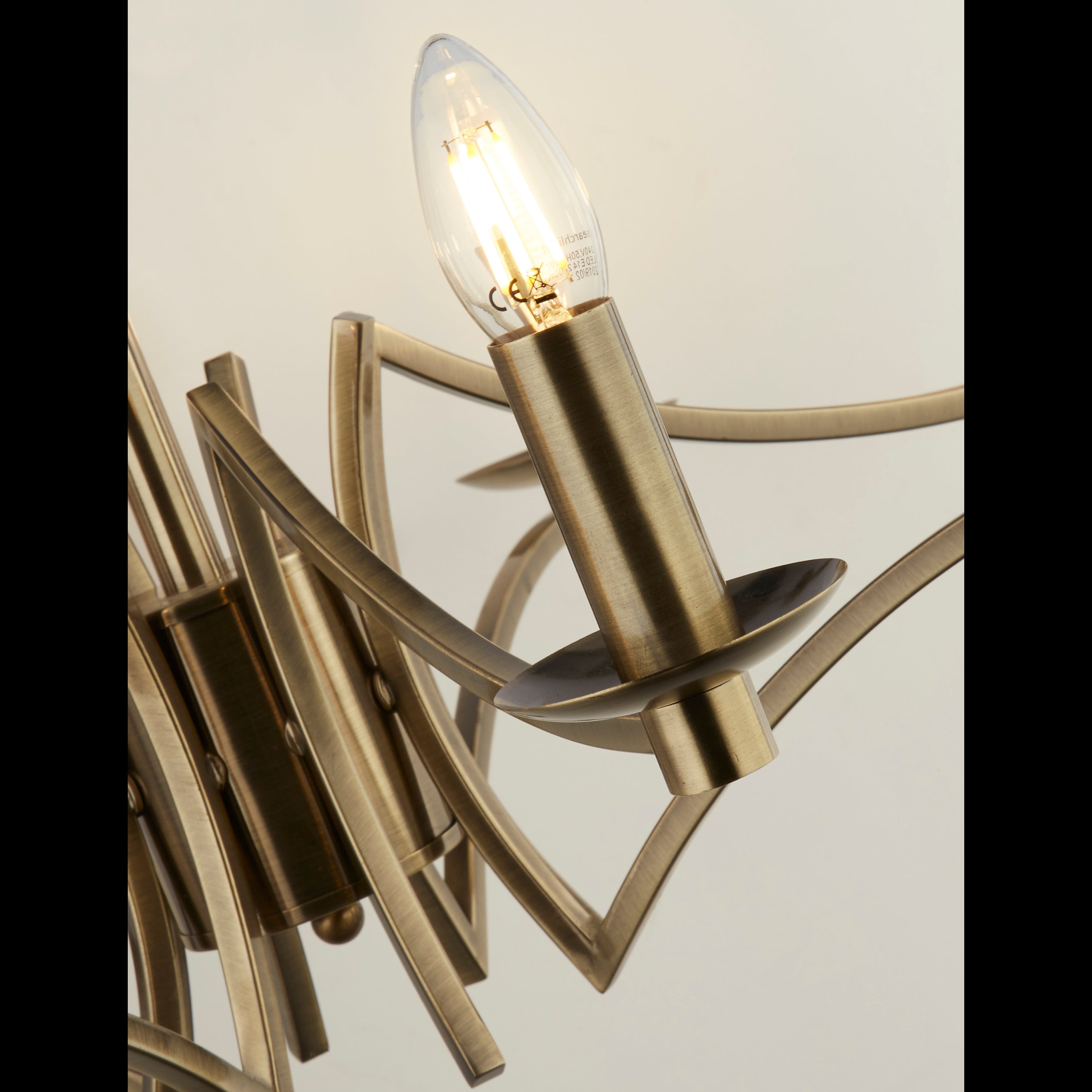 Lampadario Industrial-Nordico Ascot Acciaio Ottone 8 Luci E14