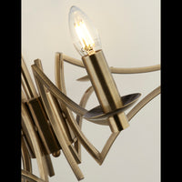 Lampadario Industrial-Nordico Ascot Acciaio Ottone 8 Luci E14