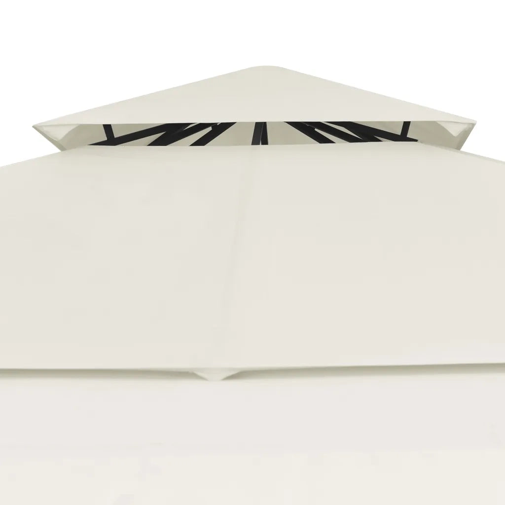 Gazebo con Tetto Doppio Estendibile 3x3x2,75 m Crema 180 g/m² 48003