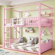 letto a castello metallo rosa 96 x 204 cm