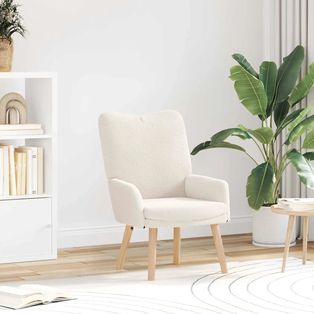poltrona Crema 63 x 67 x 94 cm Tessuto di Pecora e Plywood 42001790