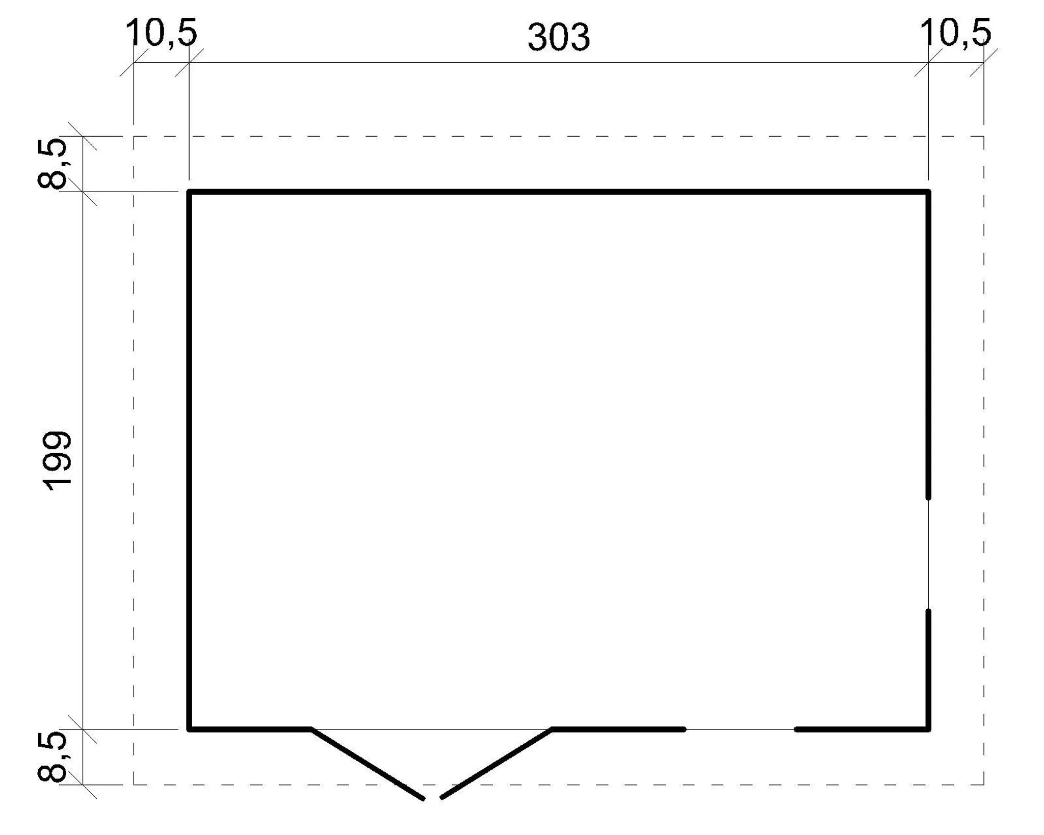 TIMBELA M334 Casa da giardino in legno naturale A226x216x324 cm/6 m²