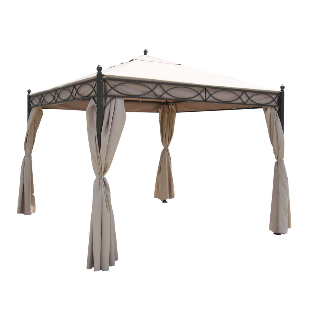 Gazebo da Giardino 3x3 con pareti laterali in acciaio poliestere - HERON