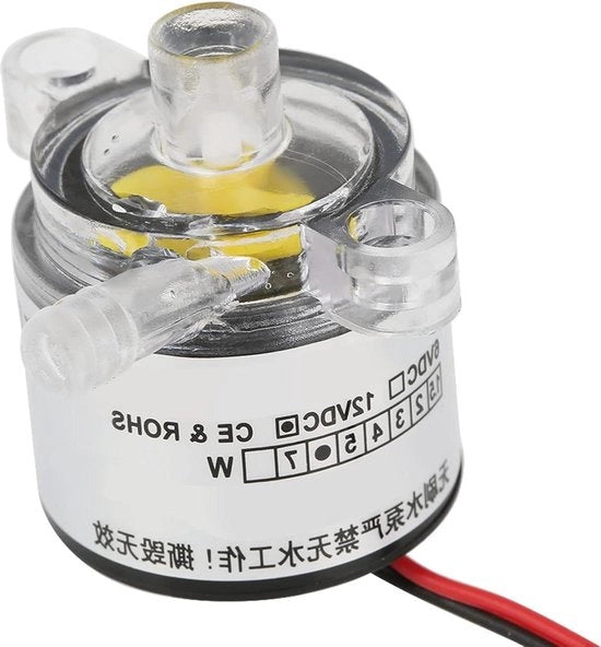 Pompa di acqua senza batteria 1 St Mini 12 V DC 6 W di classe alimentare pompa a doppio effetto - 2 L/min per acquario fontana piccola vasca per pesci sistema di circolazione dell'acqua silenzioso.