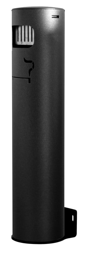 Posacenere da Muro da Esterno Ø11,7xh49 cm in Alluminio Verniciato con Contenitore Interno Estraibile Beige