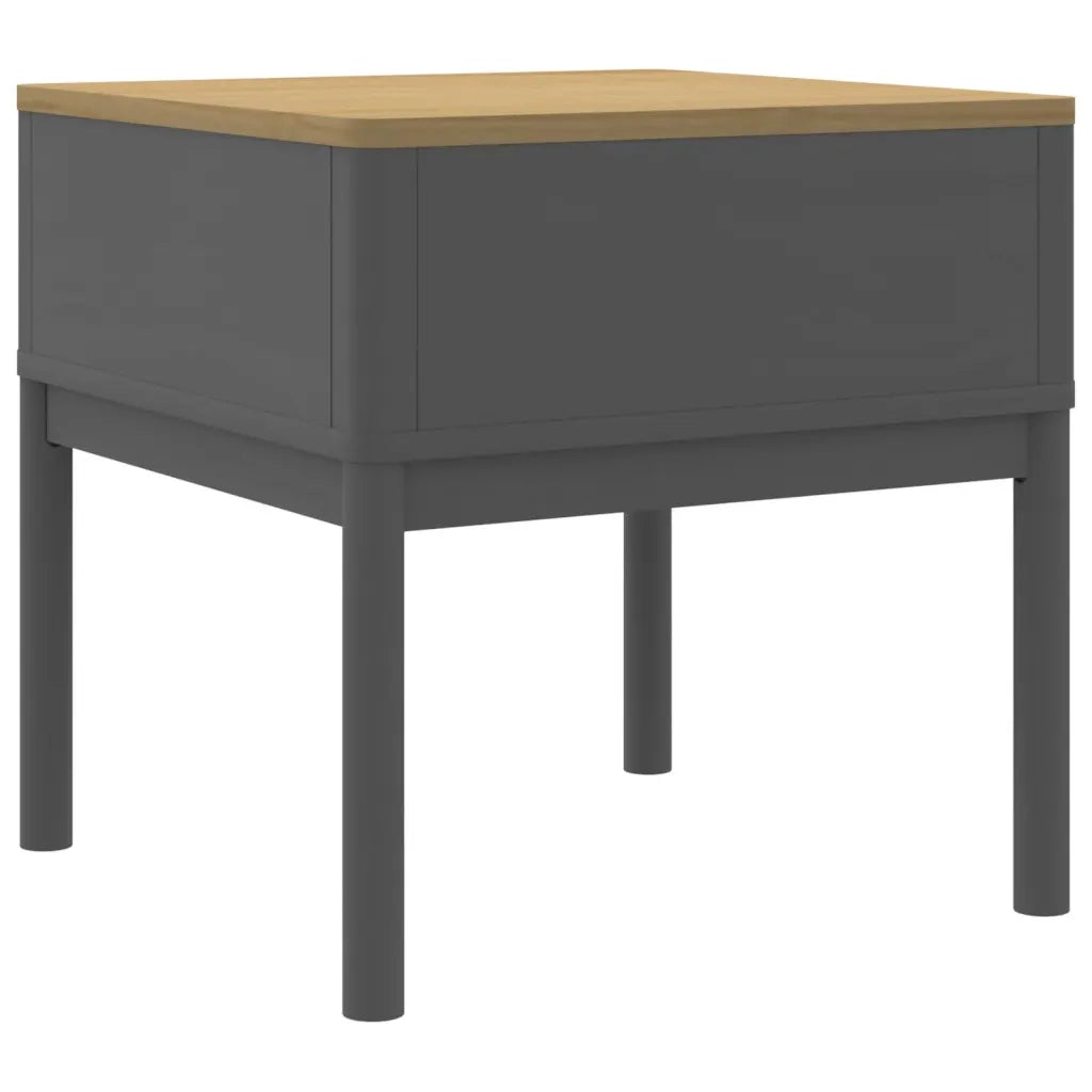 Tavolo per Lampada FLORO Grigio 55x55x54 cm Legno Massello Pino 374028