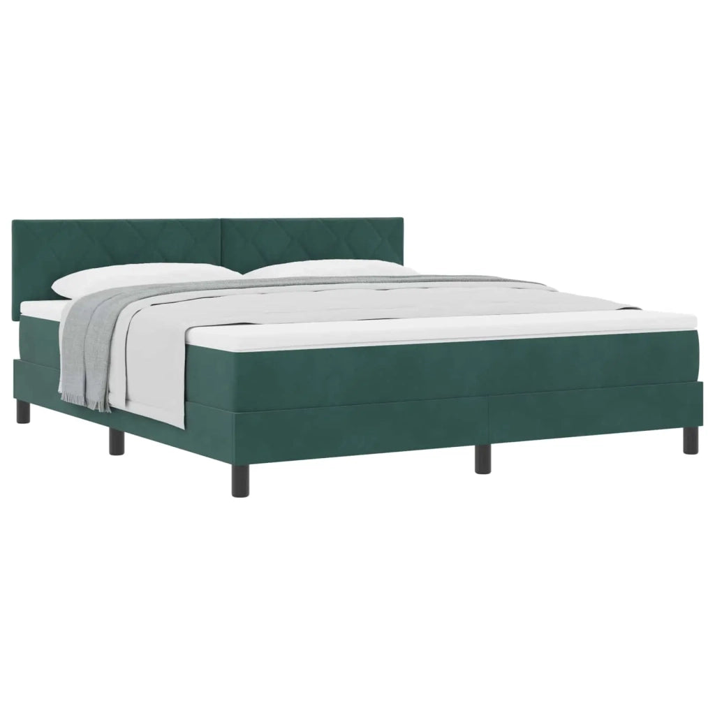 Letto a molle con materasso Verde Scuro 180 x 200 cm Velluto 3339257