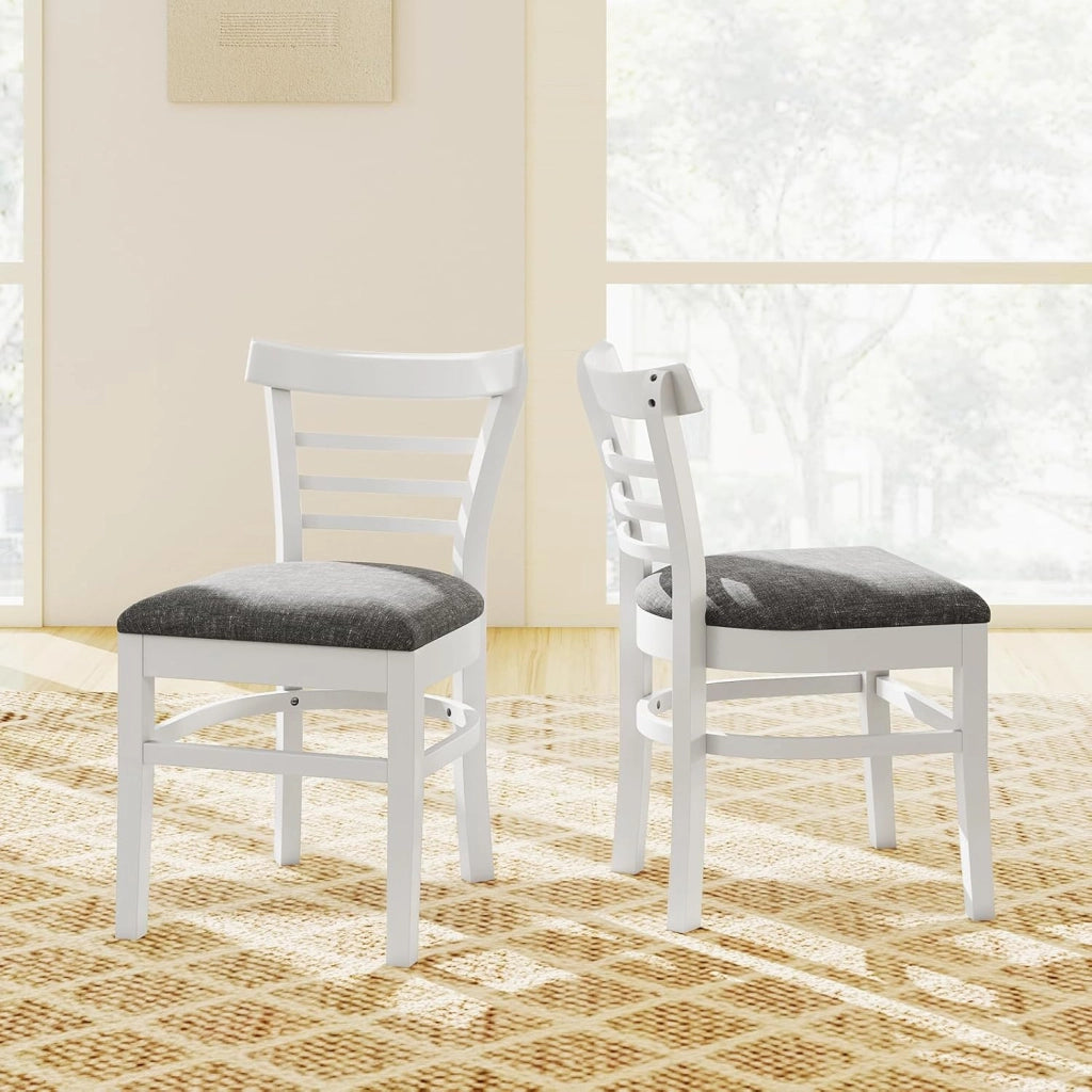 Set di 2 sedie da cucina in legno con seduta imbottita, tavolo da pranzo con schienale, sedie imbottite, in legno, portata 180 kg, sedie senza maniche per cucina