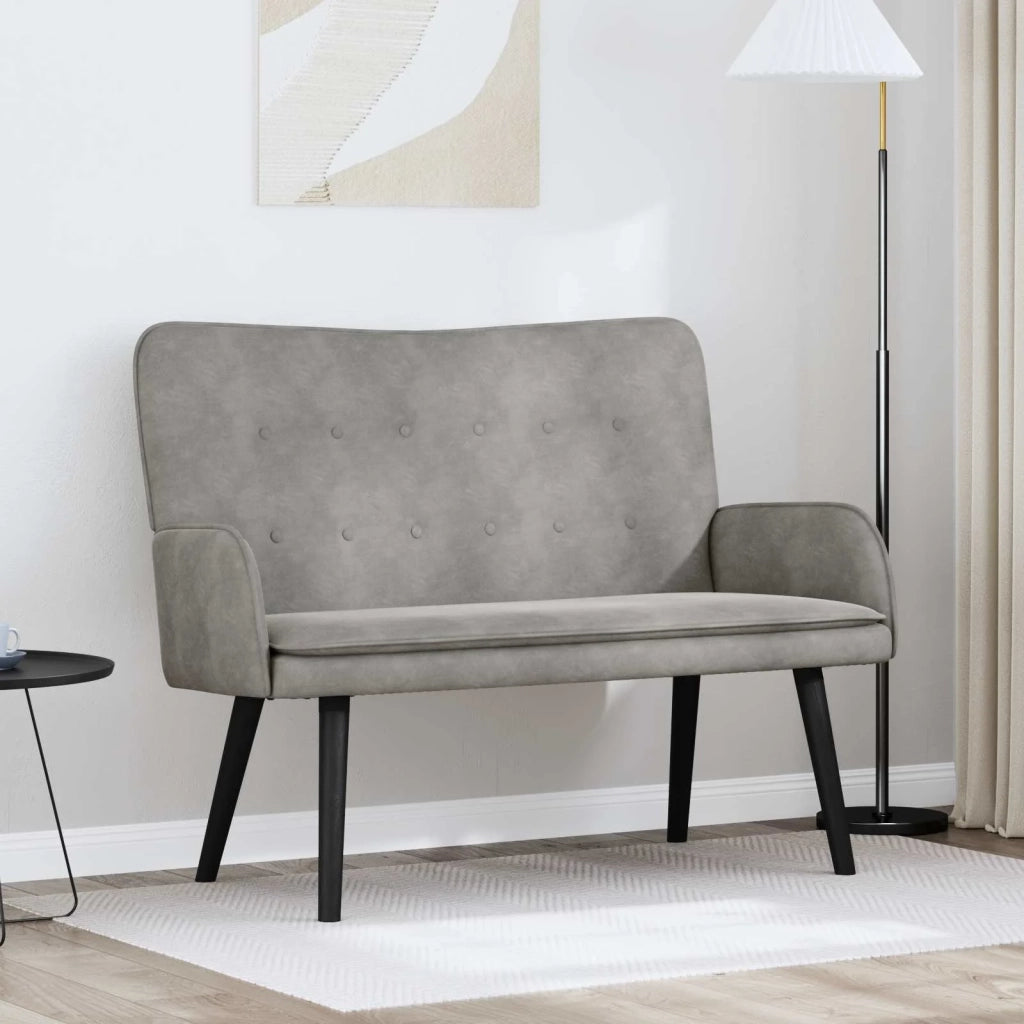 Sofa a Due Posti Grigio chiaro 115 x 61 x 87 cm Velluto 42028913