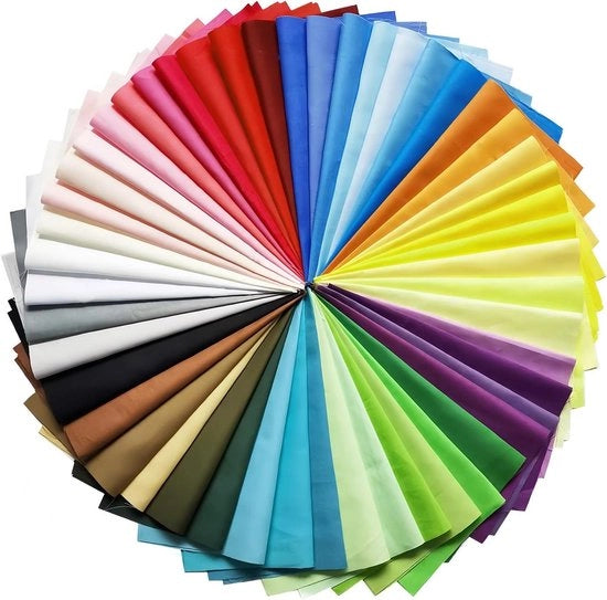 50 pezzi di patchwork di stoffa piana per cucire quadrati di stoffa - tessuto di cotone 10x10cm quadrati - ideale per progetti di fai da te e ricamo