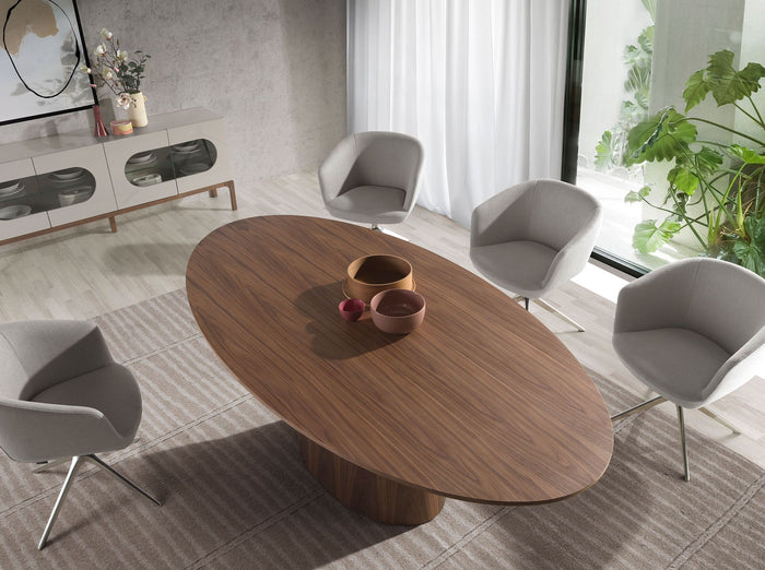 Sedia girevole in tessuto grigio chiaro