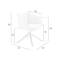 Sedia girevole in tessuto grigio chiaro