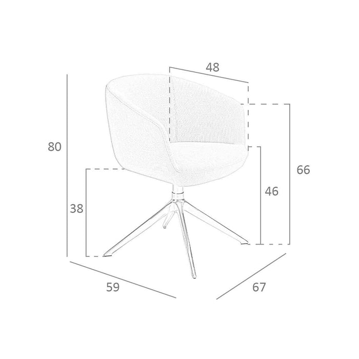 Sedia girevole in tessuto grigio chiaro