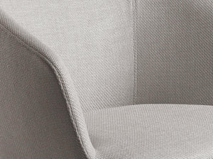 Sedia girevole in tessuto grigio chiaro