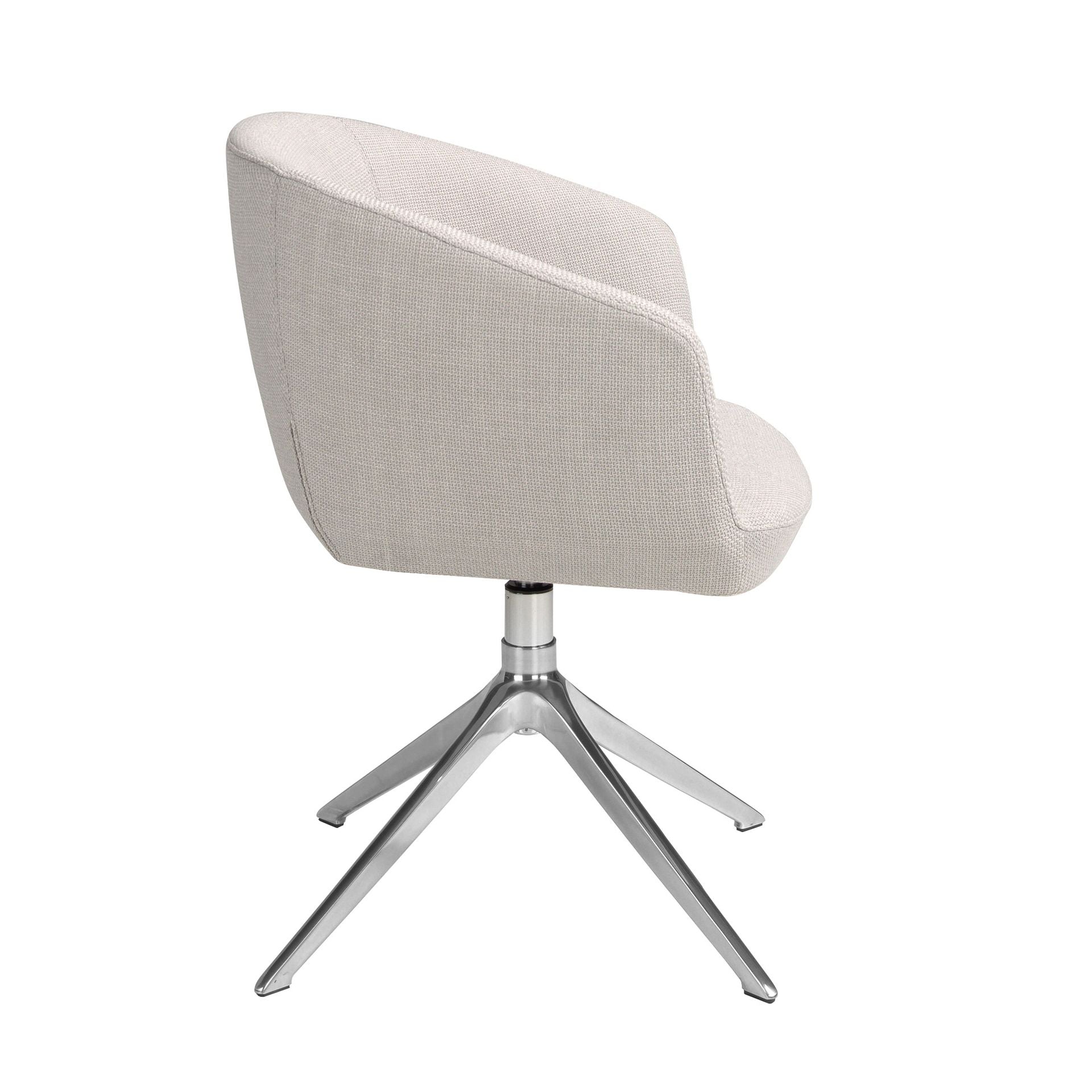 Sedia girevole in tessuto grigio chiaro