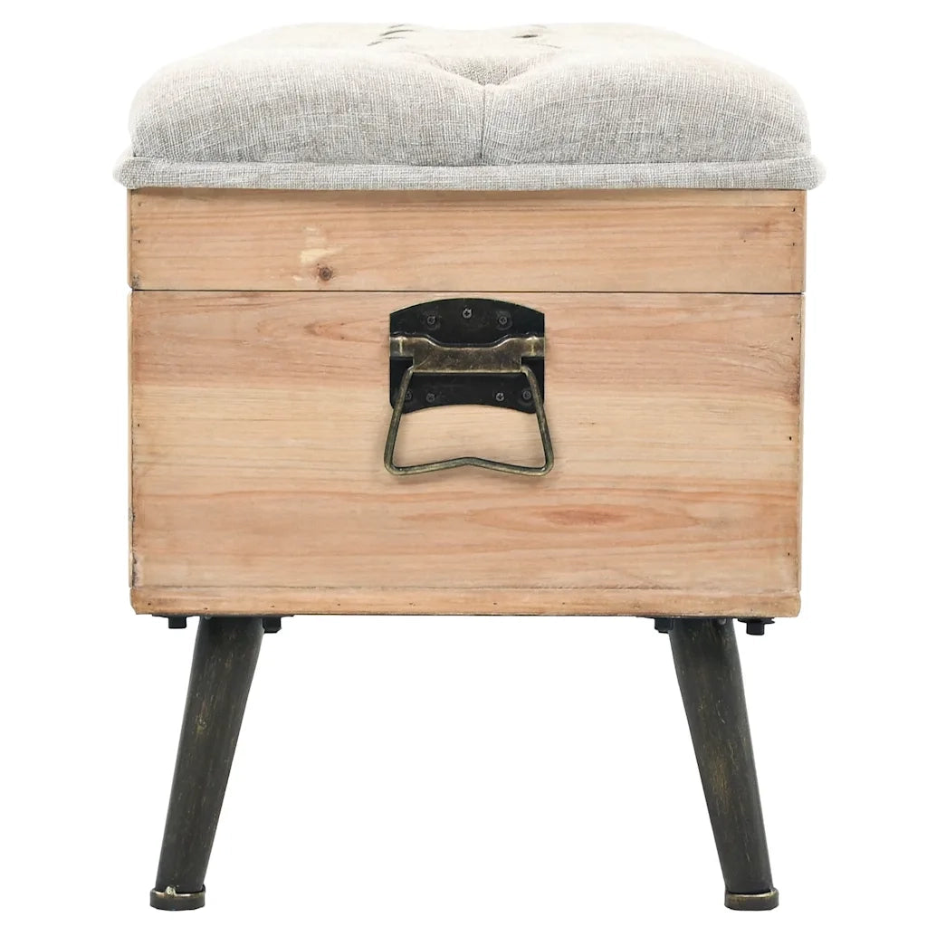 Cassapanca-Panca con Contenitore-Baule 110 cm in Legno Massello di Abete