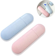 Due pezzi - Contenitore per spazzola da denti - Cassetto per viaggio - Ospite per spazzola da denti - Spazzola da denti contenitore - Spazzola da denti organizzatore - rosa, blu - 21*6.3*3.3 cm - strofinato di cera, polipropilene