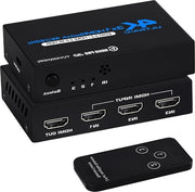 Switch HDMI 3-in-1 4K 60Hz a distanza con telecomando e scelta automatica per NS PS4/5 PC Fire Stick.