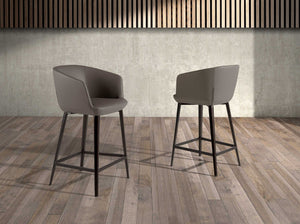 Sgabello in similpelle grigio