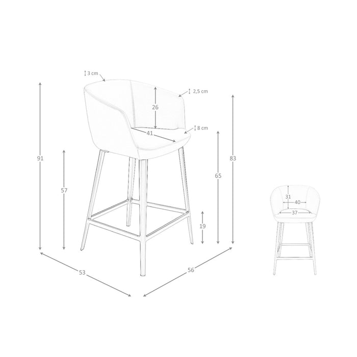 Sgabello in similpelle grigio