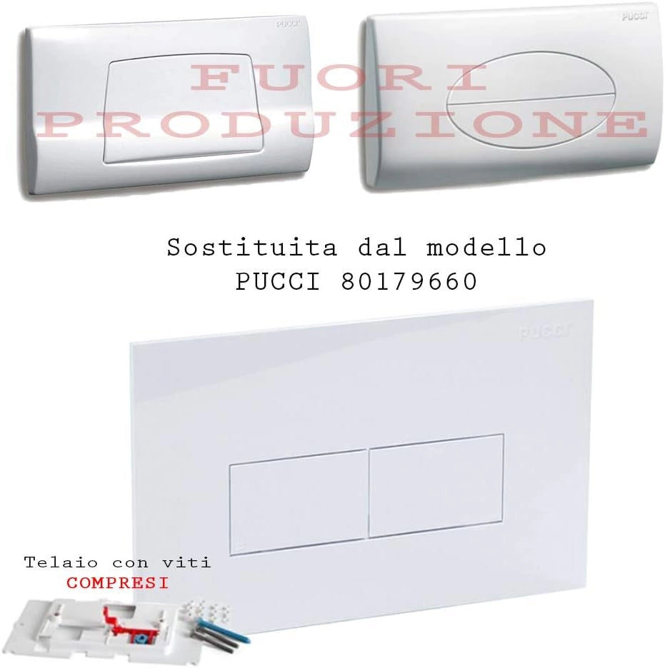 KIT SARA MONO TASTO TELAIO + PLACCA CM.33  Sp.1,2 Bianca     PUCCI