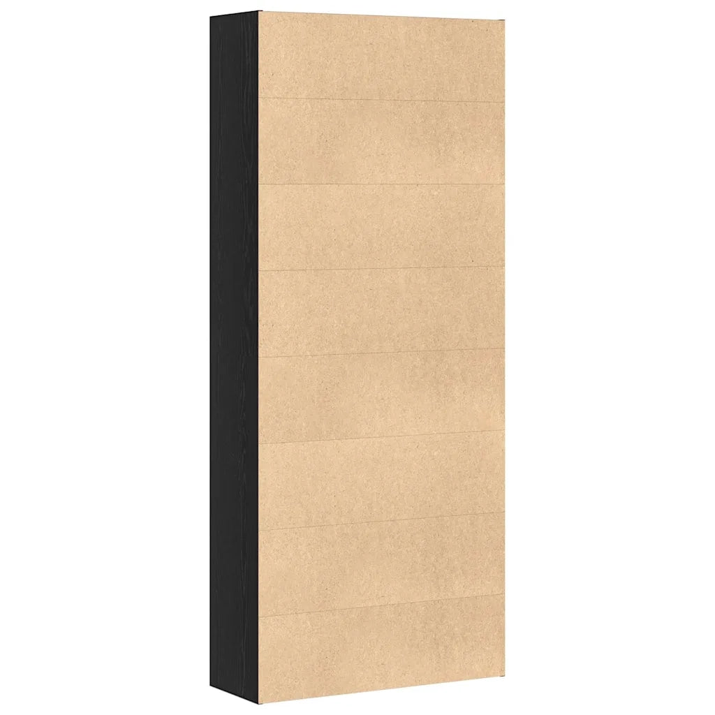 Libreria-Scaffale per Libri-Mobile di Stoccaggio Rovere Nera 80x30x189 cm in Legno Multistrato