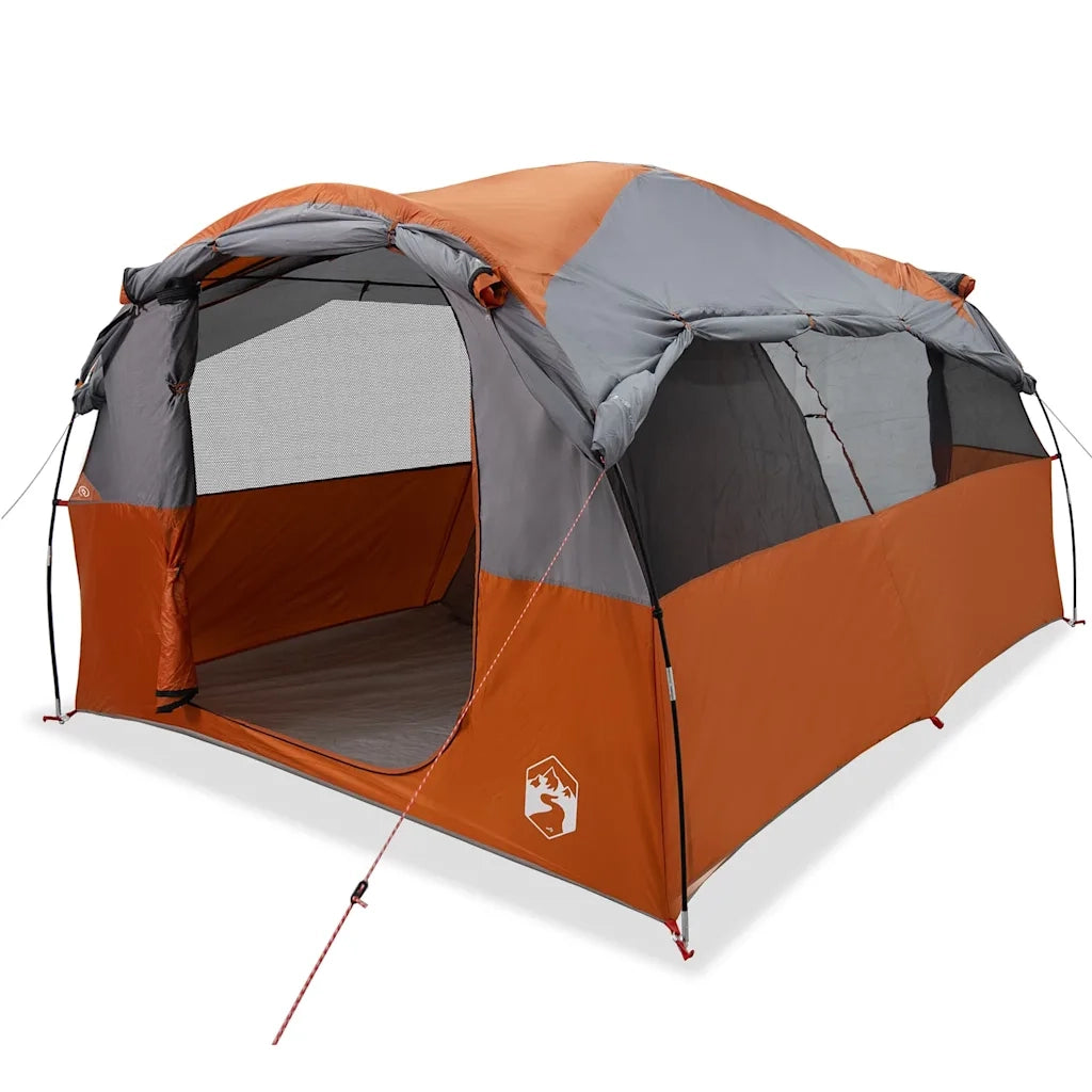 Tenda Familiare a Tunnel 6Persone Grigia Arancione Resistente all'acqua 4009574