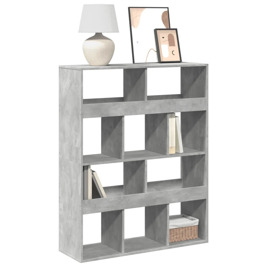 Libreria-Scaffale per Libri-Mobile di Stoccaggio Grigio Cemento 100x33x125,5 cm in Legno Multistrato 957112