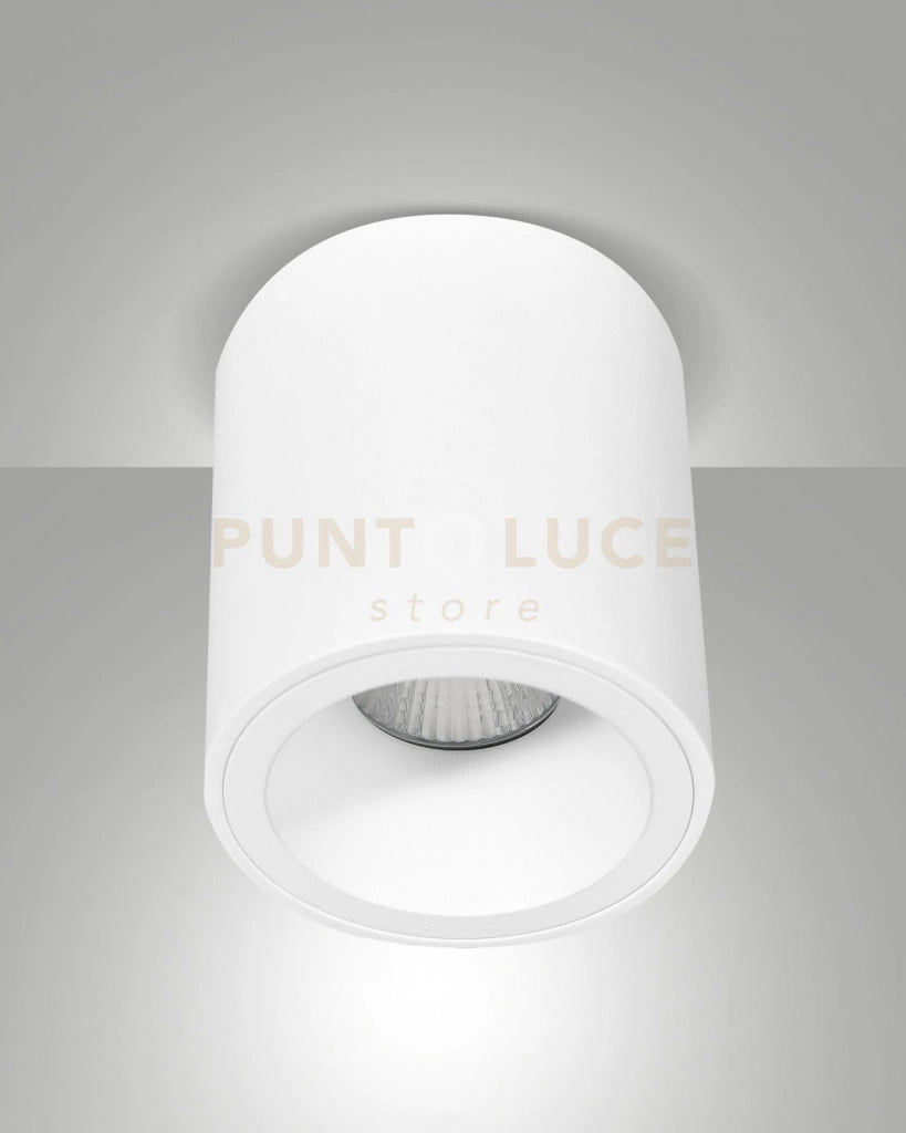 GUAMO PLAFONIERA TONDA BIANCA 1 LUCE ATTACCO GU10 D.9CM