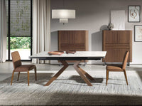 Sedia in ecopelle marrone