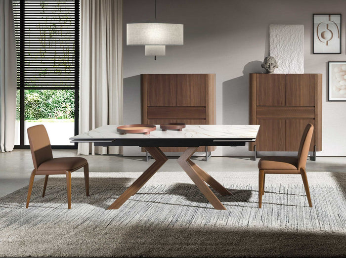 Sedia in ecopelle marrone