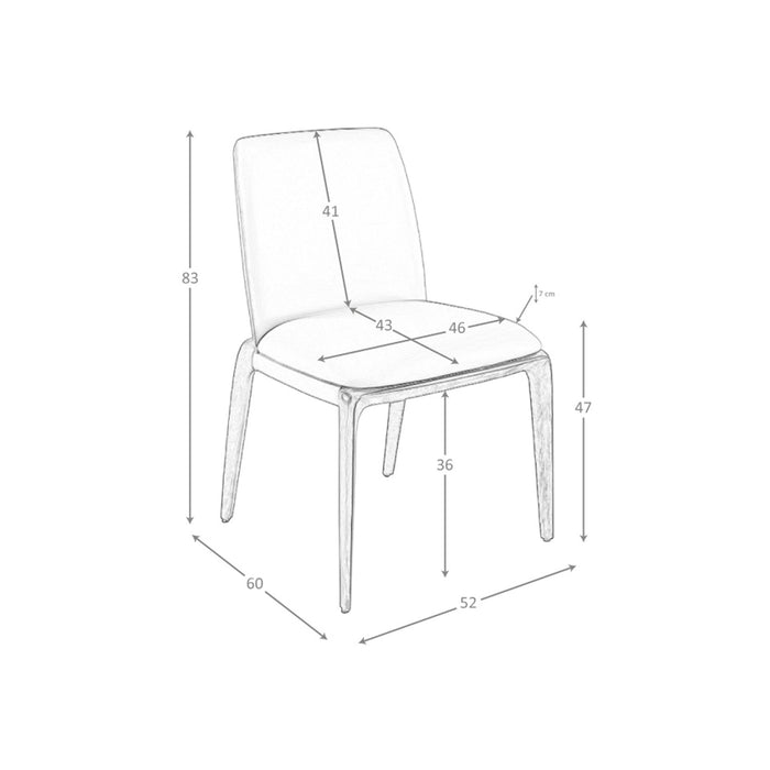 Sedia in ecopelle marrone