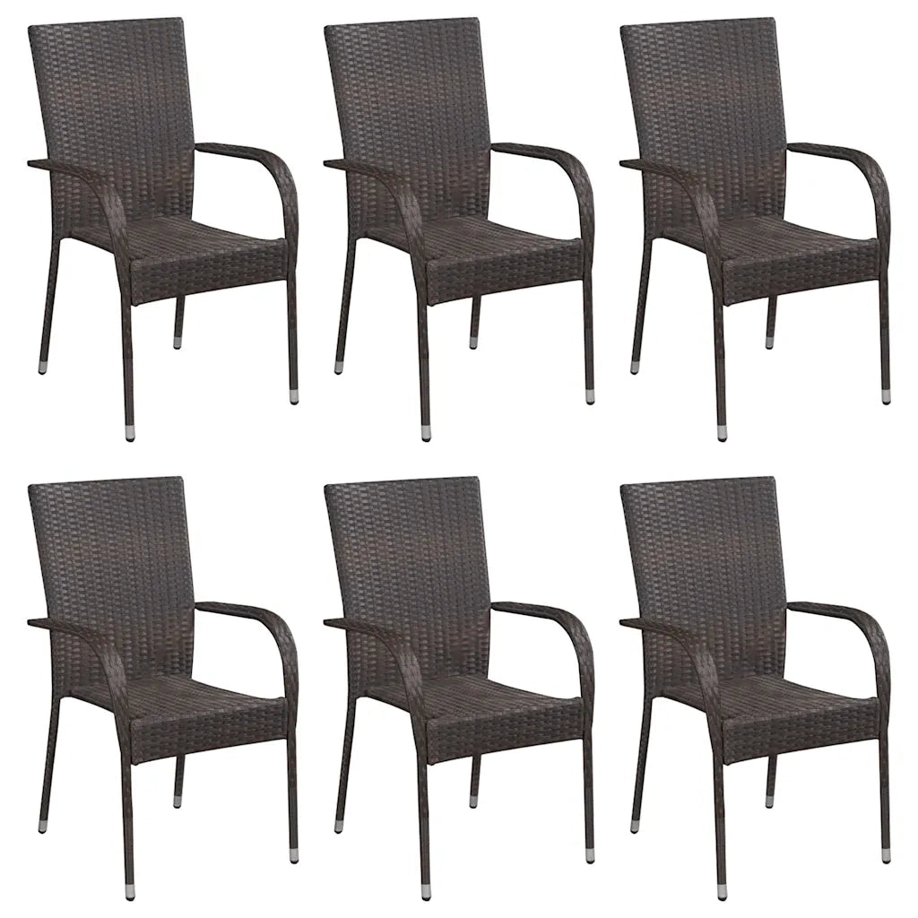 Set Mobili da Pranzo per Giardino 7 pz Marrone cod mxl 45682