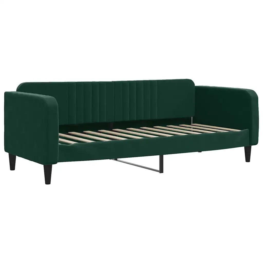Divano Letto Estraibile Materassi Verde Scuro 80x200 Velluto