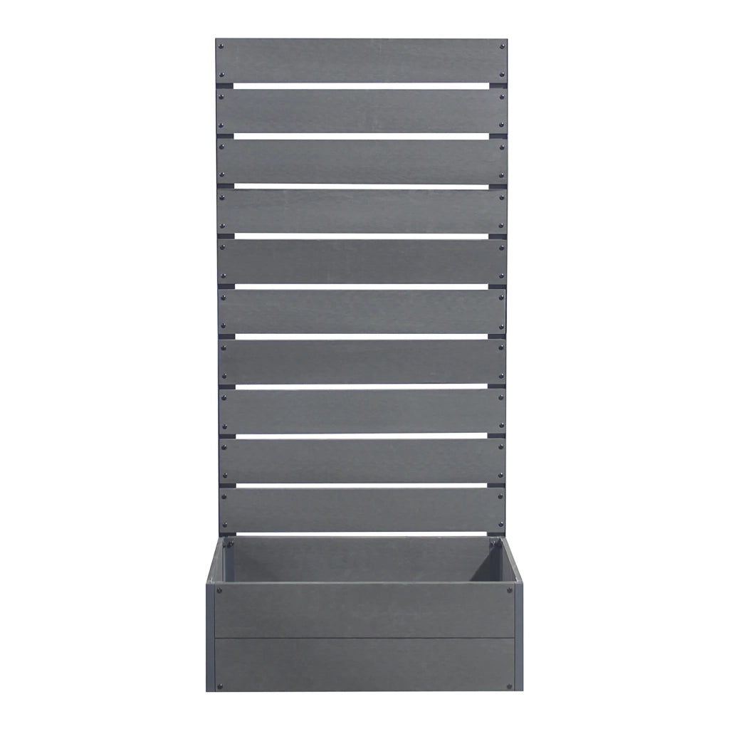 Fioriera in legno composito Heerde con schermo per la privacy 150 x 72 x 38 cm grigio 03_0009494
