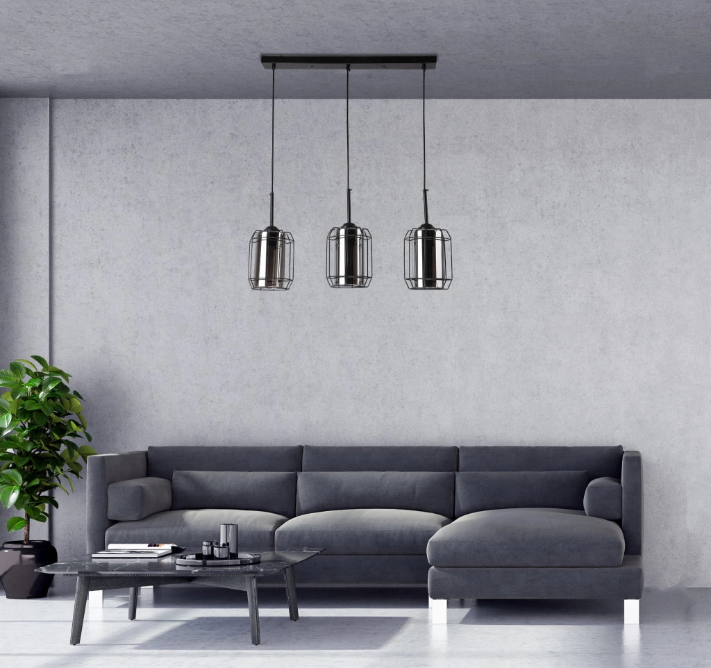 Lampadario Candellux Jonera nero fumé 3xE27 dimmer