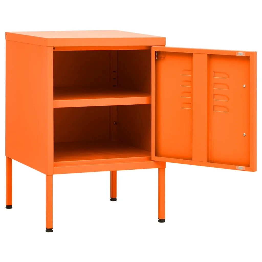 Comodino Arancione 35x35x51 cm in Acciaio 336210