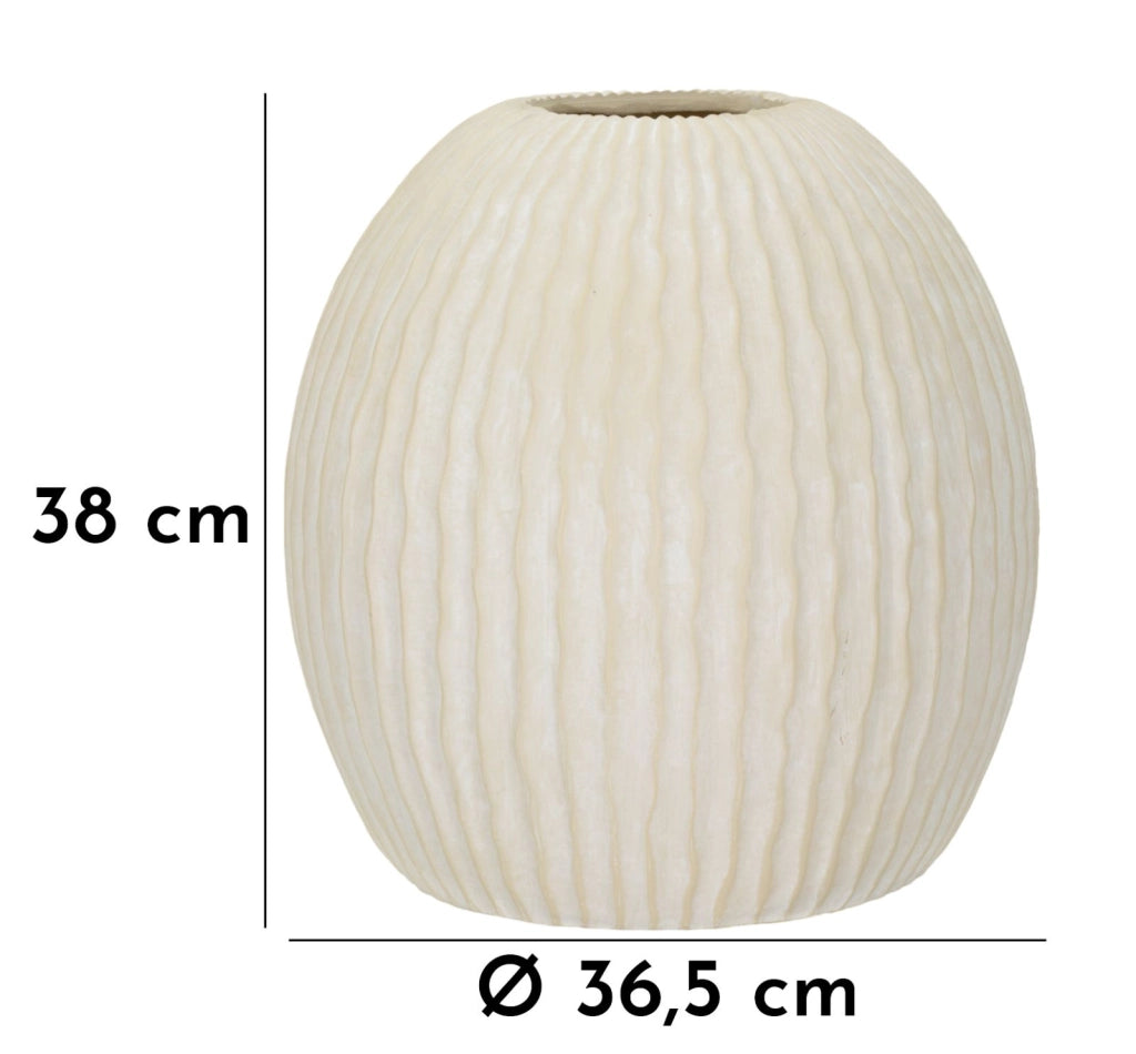 Vaso Icicle Ø36,5x38 cm in Mgo Crema