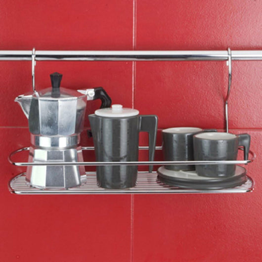 Mensola da Cucina Cromo per Barra Portaoggetti Sottopensile Lonardo Metaltex