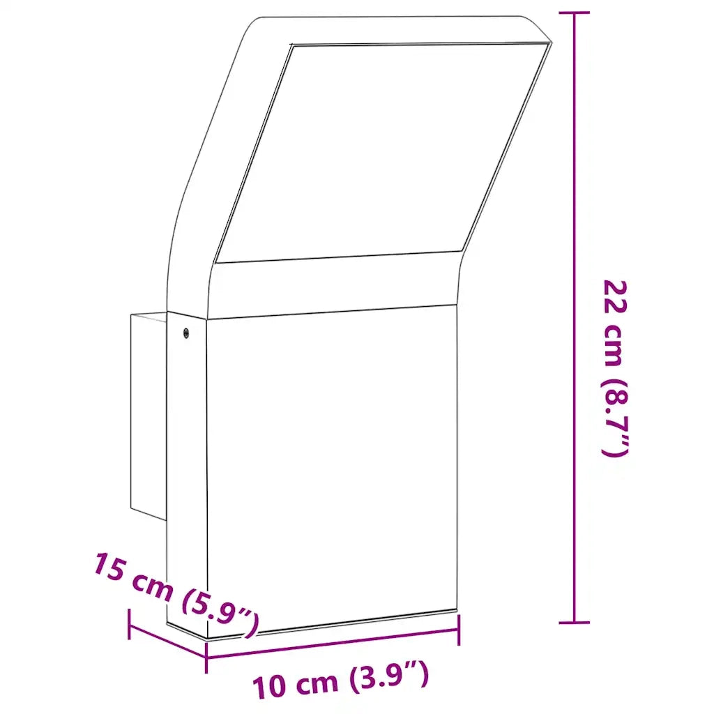 Applique per Esterni con LED 2 pz Nere Alluminio Pressofuso 4006269